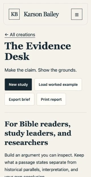 The Evidence Desk research workspace
